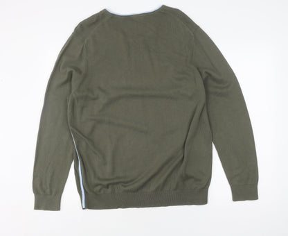 Jeff Banks Men's Green XL Pullover Jumper - Cotton Knit