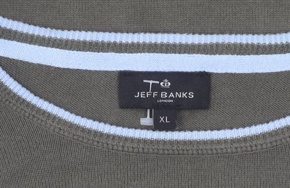 Jeff Banks Men's Green XL Pullover Jumper - Cotton Knit