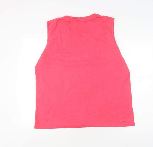 Isle Women's Pink XL Tank Top Round Neck Cotton