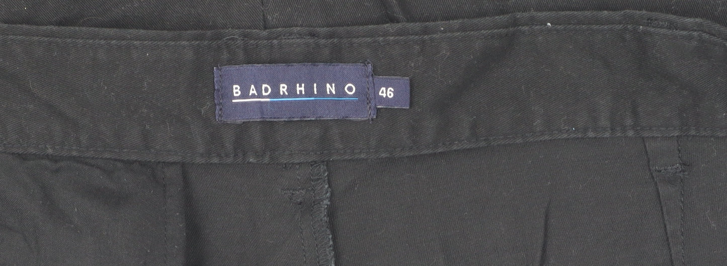 Badrhino Men's Black Chino Shorts Size 46