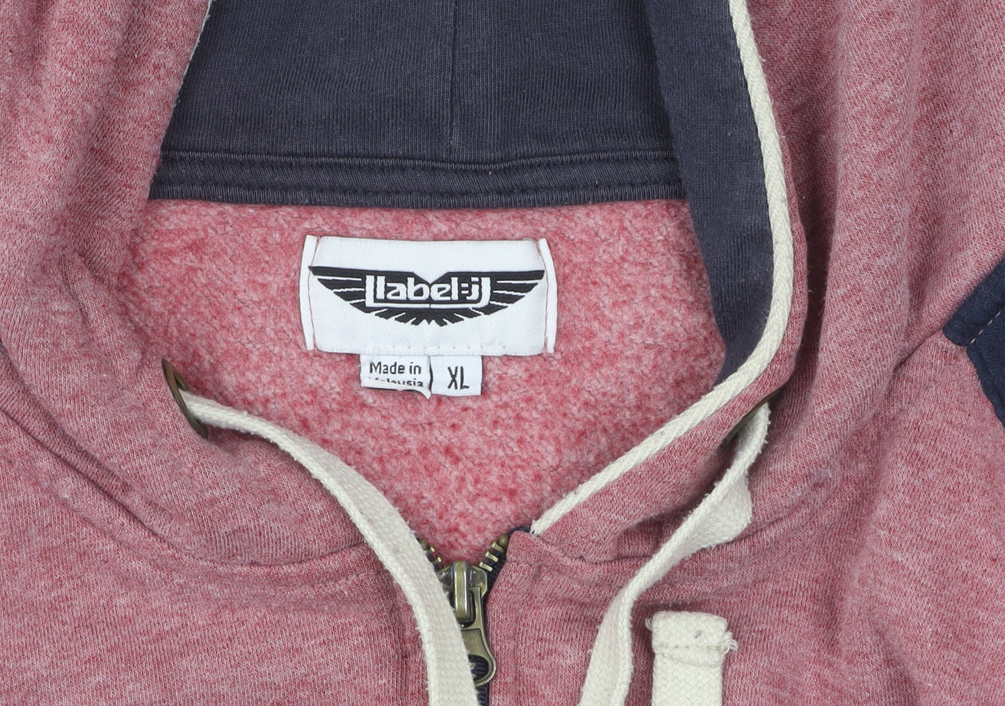 Label J Men's Red Full Zip XL Hoodie with Hood