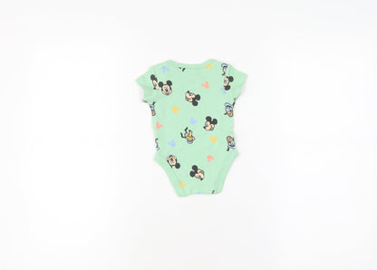 Disney Baby Green Babygrow Newborn Unisex Short Sleeve
