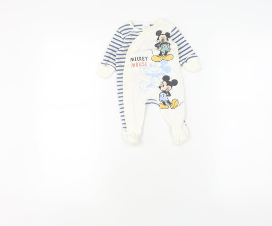Disney Baby Unisex Newborn Blue Striped Babygrow