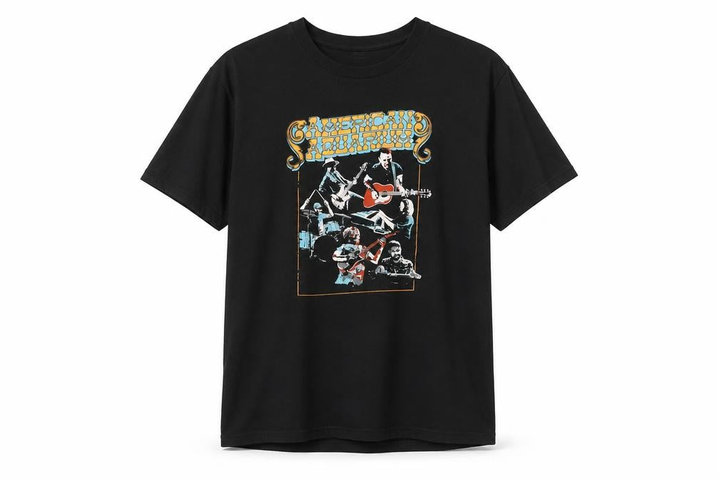 Bella + Canvas Men's Black Music Graphic T-Shirt Size L