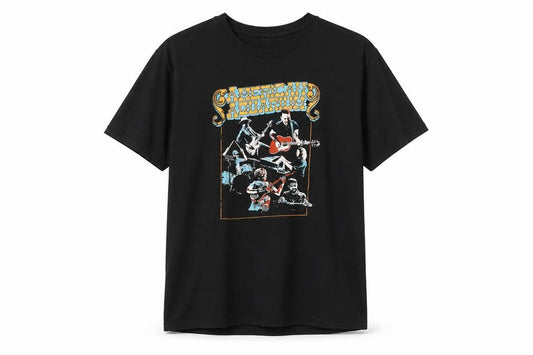 Bella + Canvas Men's Black Music Graphic T-Shirt Size L