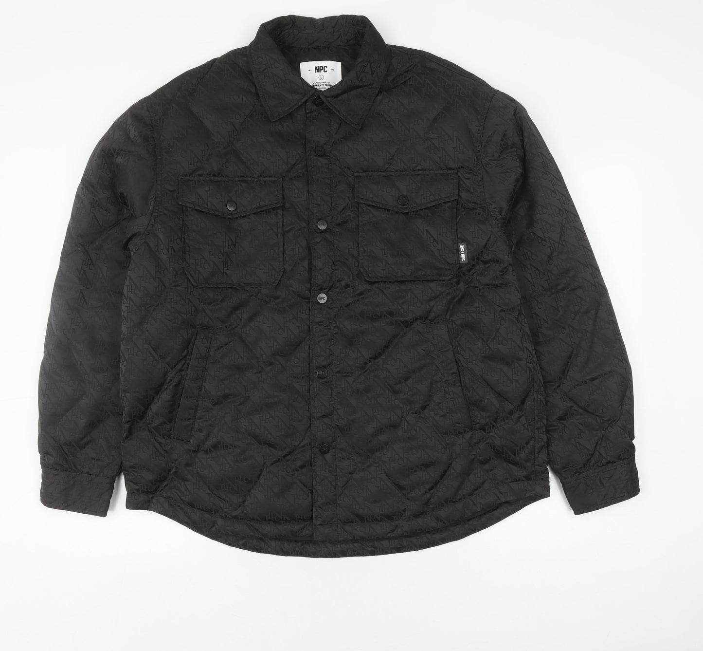 Mens UK Size L NPC Black Quilted Coat