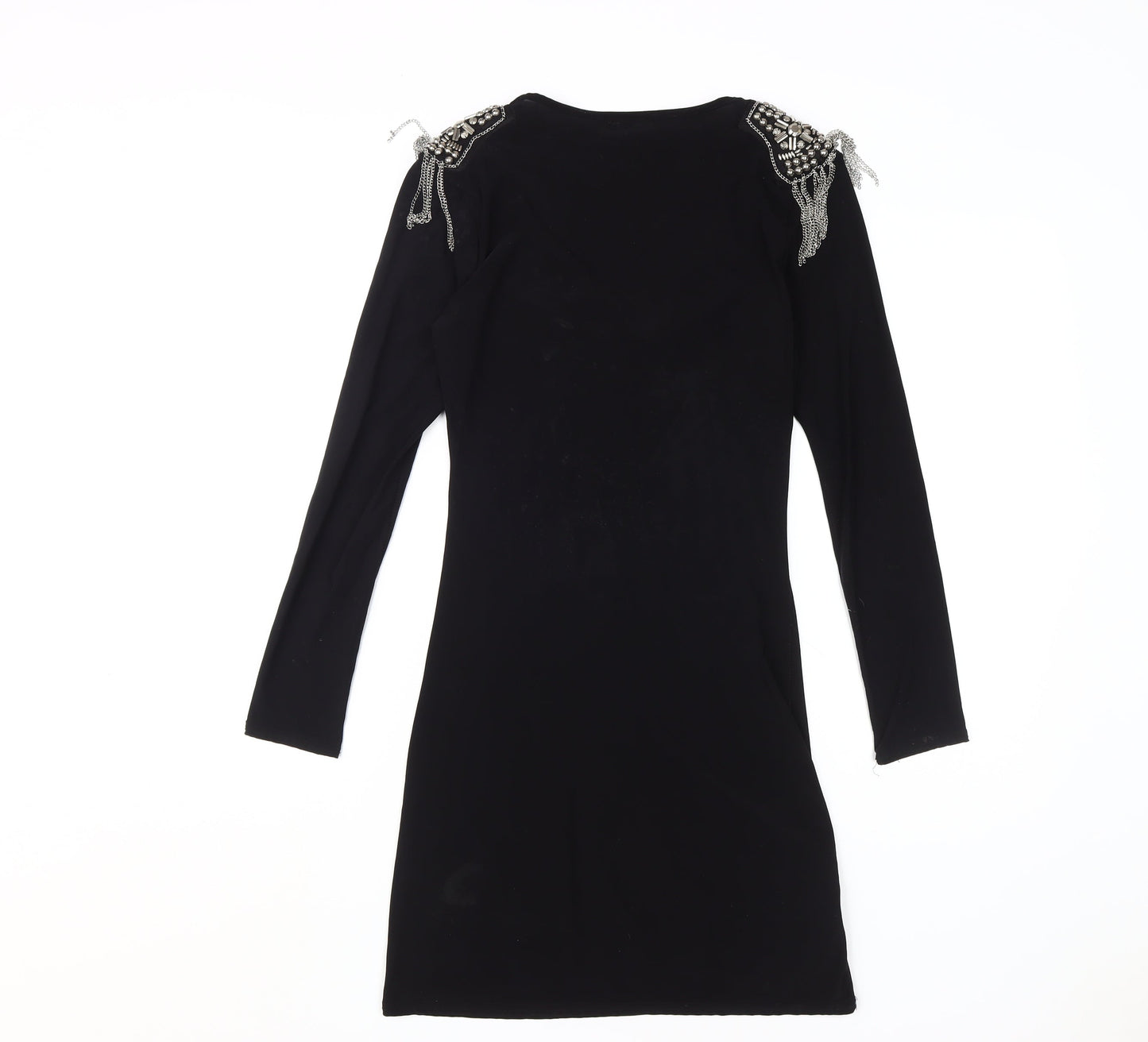 Club L Women's Black Bodycon Dress S Beaded Party