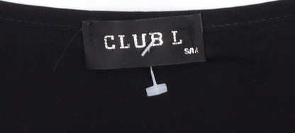 Club L Women's Black Bodycon Dress S Beaded Party