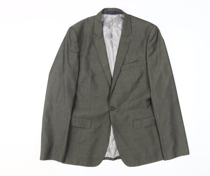 Mens UK Size 40 Topman Regular Grey Suit Jacket