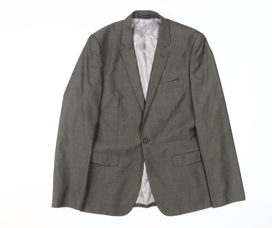 Mens UK Size 40 Topman Regular Grey Suit Jacket