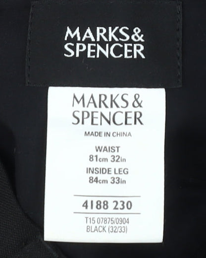 Marks and Spencer Men's Black Dress Trousers, Size 32