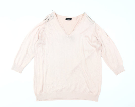 Womens UK Size L Wallis Pink Pullover Jumper