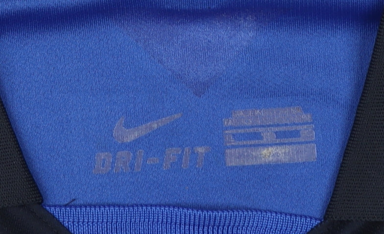 Nike Men's Blue Collared Football Jersey Shirt M