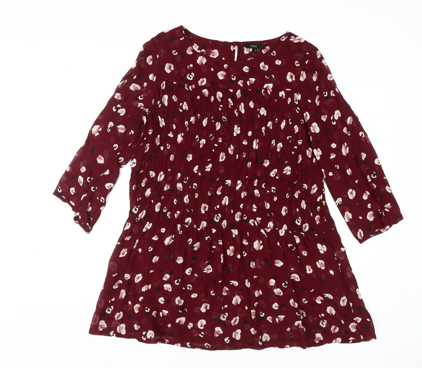 Womens UK Size 12 NEXT Red Tunic Blouse