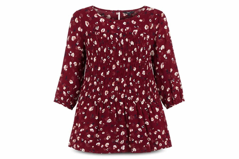 Womens UK Size 12 NEXT Red Tunic Blouse