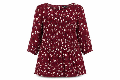 Womens UK Size 12 NEXT Red Tunic Blouse