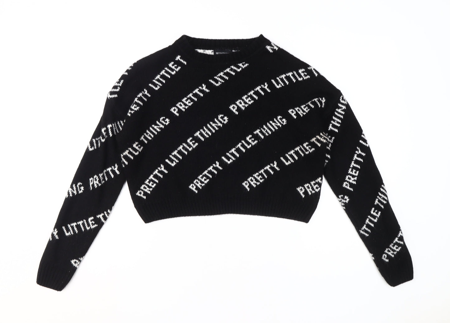 Womens UK Size S PRETTYLITTLETHING Black Pullover Jumper