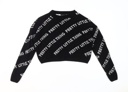 Womens UK Size S PRETTYLITTLETHING Black Pullover Jumper