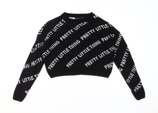 Womens UK Size S PRETTYLITTLETHING Black Pullover Jumper