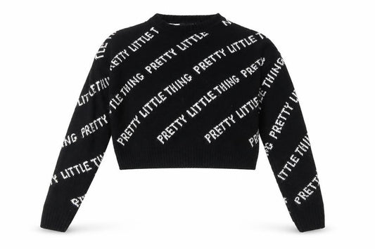 Womens UK Size S PRETTYLITTLETHING Black Pullover Jumper