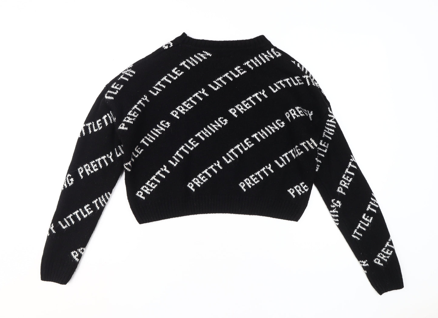 Womens UK Size S PRETTYLITTLETHING Black Pullover Jumper
