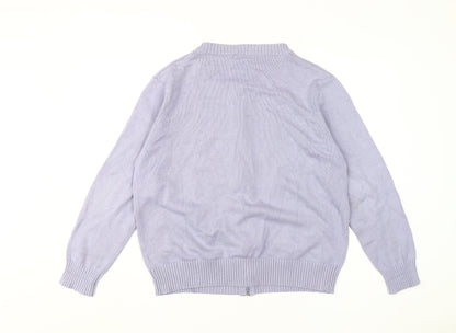 Damart Women's Purple Full Zip Knit Jumper Size 16