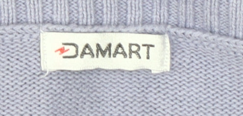 Damart Women's Purple Full Zip Knit Jumper Size 16