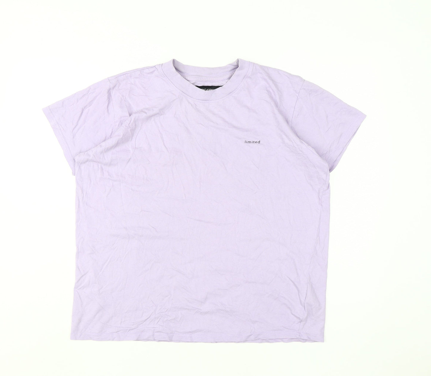 Womens UK Size XS Night Addict Purple Basic T-Shirt