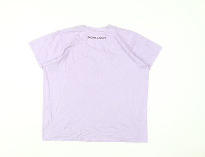 Womens UK Size XS Night Addict Purple Basic T-Shirt