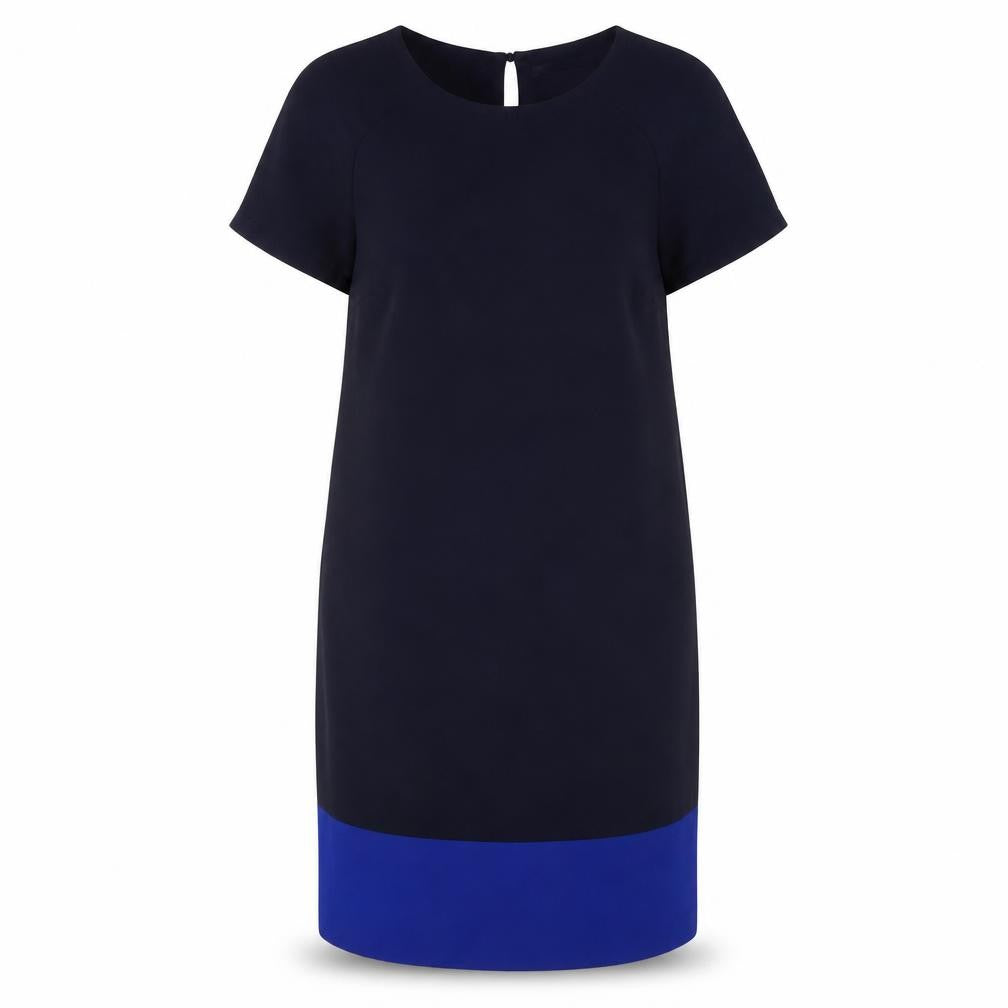 Marks and Spencer Navy Colourblock Shift Dress, Size 12