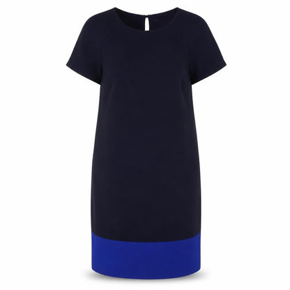 Marks and Spencer Navy Colourblock Shift Dress, Size 12