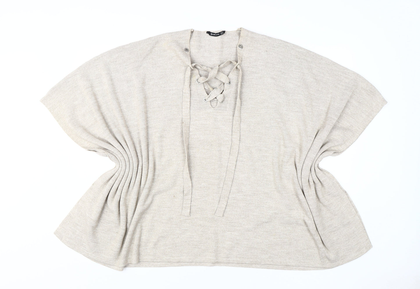 Womens UK Size M Stradivarius Beige Cape Jumper