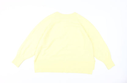 Womens UK Size L River Island Yellow Pullover Jumper