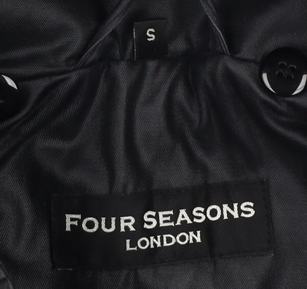 Mens UK Size S Four Seasons London Black Rain Coat