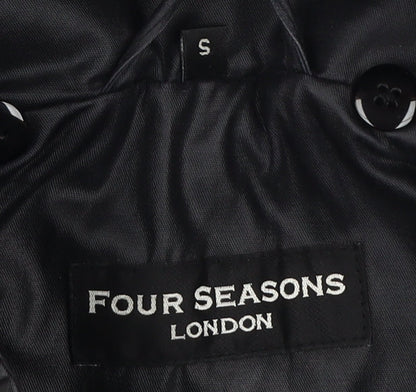 Mens UK Size S Four Seasons London Black Rain Coat