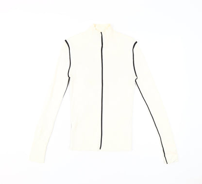 Zara Women's White Slim Mock Neck Sweater - Size S