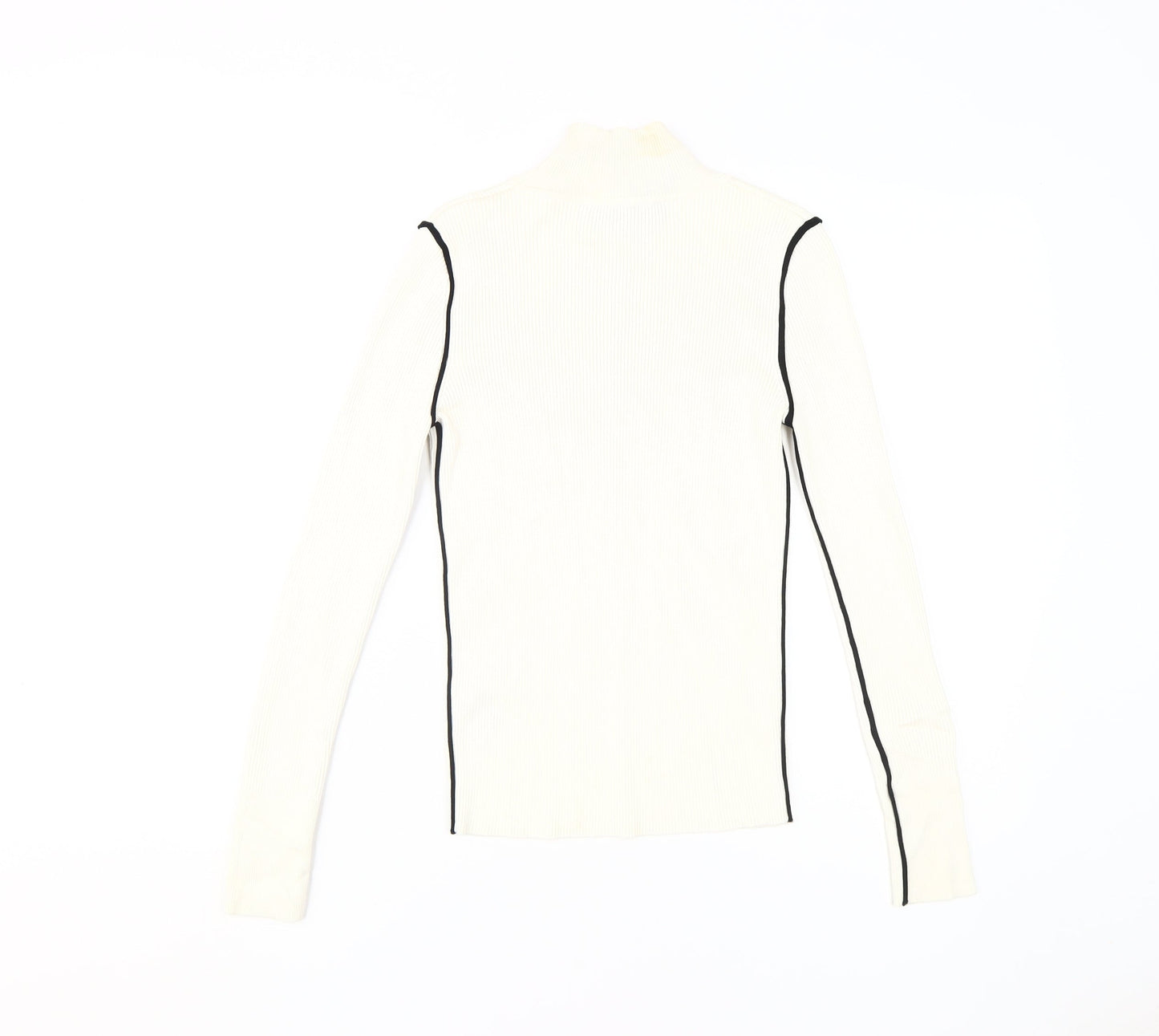 Zara Women's White Slim Mock Neck Sweater - Size S