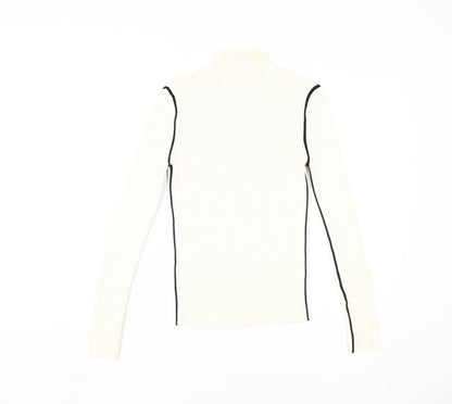 Zara Women's White Slim Mock Neck Sweater - Size S