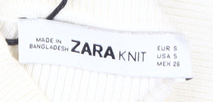 Zara Women's White Slim Mock Neck Sweater - Size S