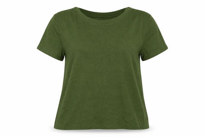 Zara Women's Green Basic T-Shirt L Viscose Casual