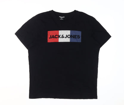 Mens UK Size XL JACK & JONES Black  T-Shirt