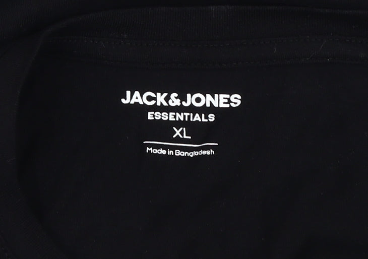 Mens UK Size XL JACK & JONES Black  T-Shirt