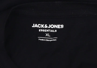Mens UK Size XL JACK & JONES Black  T-Shirt