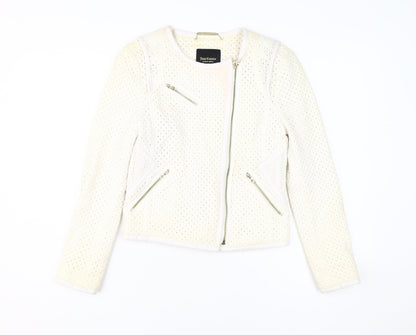 Juicy Couture Women's White XS Cotton Moto Jacket