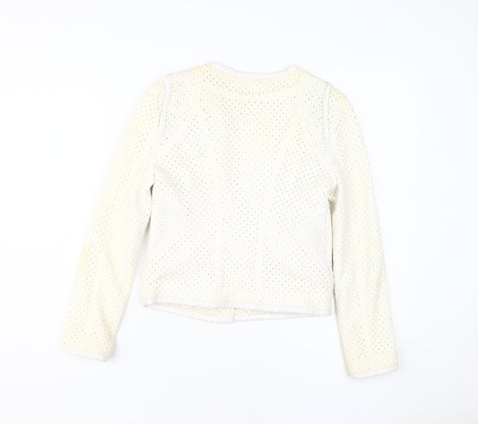 Juicy Couture Women's White XS Cotton Moto Jacket