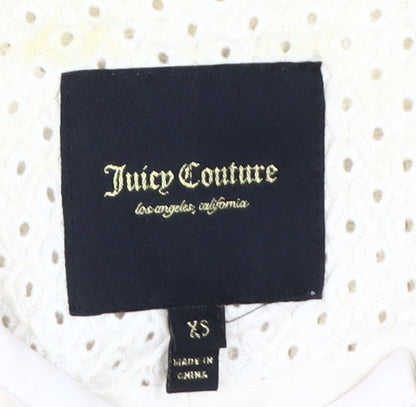 Juicy Couture Women's White XS Cotton Moto Jacket