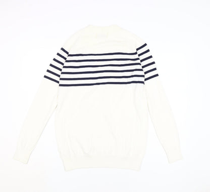 Next Women's White Striped Pullover Jumper Size 12