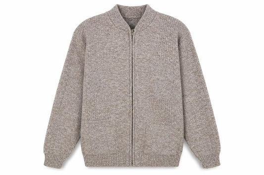 Mens UK Size XL Bellisimo Brown Full Zip Jumper
