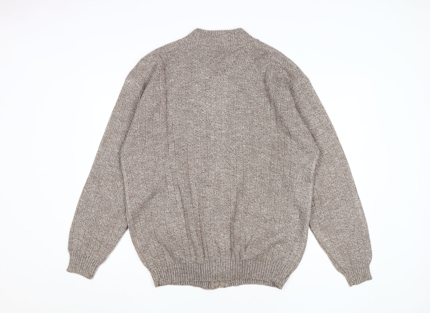 Bellisimo Men's Brown XL Full Zip Jumper Knitwear