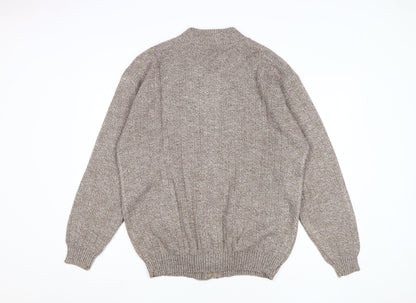 Bellisimo Men's Brown XL Full Zip Jumper Knitwear